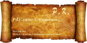 Pöpperl Kemenes névjegykártya